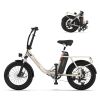 Shimano Electric Bicycle - White INVANTI EB11 Electric Bike  500W Folding Bike 48V 10.4AH 7S