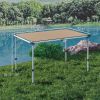 Outsunny Folding Camping Table, Adjustable Height Aluminum Table, Portable Camping Table for Picnic, Beach, BBQ - default