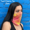 Sports Neck Gaiter Face Mask for Outdoor Activities - Teal Cherry Tie Die
