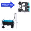 Mini Camping Cart Folding Wagon Garden Shopping Beach Cart Outdoor Cart Garden Cart For Picnic (black+blue)