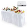 5 FT Folding Ice Cooler Table with Double Sinks for Camping Party Picnic Wedding - White