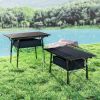 Outsunny 3ft Aluminum Small Folding Table, Portable Camping Table with Storage Bag, Carry Bag for Outdoor Picnic BBQ, Black - Default Title