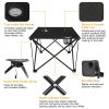 1Pc Foldable Camping Table Portable Picnic Table Lightweight Travel Desk for picnic - Black