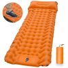 Outdoor Camping Sleeping Pad Inflatable Mattress With Pillows Ultralight Air Mat Built-in Inflator Pump For Travel Hiking - Blue