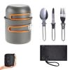 Camping Cooking Kit Portable Non-Stick Backpacking Picnic Pot And Bowl Open Fire Cookware Set