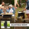 Outsunny 3ft Aluminum Small Folding Table, Portable Camping Table with Storage Bag, Carry Bag for Outdoor Picnic BBQ, Brown - Brown