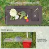 Outsunny Folding Fish Cleaning Table with Sink, Portable Camping Table with Faucet, Drainage Hose, Sprayer and Shelf, Tan - Tan