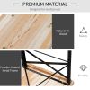 Outsunny Portable Wooden Picnic Table 6FT Beer Table Set with Benches German Style Anti-Injury Design for Patio Dining - default
