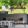 6ft Folding Table, Portable Plastic Table for Camping, Picnics, Parties, High Load Bearing Foldable Table Black - as Pic