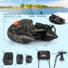 Portable Fishing Boat with 3 Detachable Storage Boxes - Camouflage