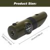 7 In 1 Multifunctional Survival Whistle With LED Light; Compass; Thermometer; Magnifying Glass; Mirror