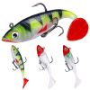 T-Tail Lead Fishing Lure Set for Outdoor Fishing - Red & White - 5Pcs/Set