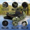 Inflatable Fishing Float Tube with Pump Storage Pockets and Fish Ruler - Gray