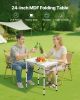 2ft Folding Portable Camping Table Aluminum Outdoor Table Adjustable Height - Silver - 24 inch