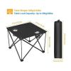 Travel Camping Picnic Portable Foldable Table with Cup Holder - Black - Outdoor Supplies
