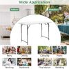 3-Level Height Adjustable Folding Table - White