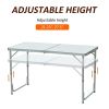 Outsunny 47" Aluminum Lightweight Portable Folding Easy Clean Camping Table with Carrying Handle - Default Title