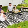 Outsunny Folding Camping Table, 4.5ft Portable Table with 2 Wing Panels, Height Adjustable Metal Picnic Table - default