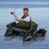 Portable Fishing Boat with 3 Detachable Storage Boxes - Green