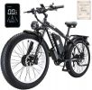 Electric Bike KETELES 48V 23AH Dual Motor 1000W*2 26"*4.0 MTB - white