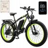 Electric Bike KETELES 48V 23AH Dual Motor 1000W*2 26"*4.0 MTB - green