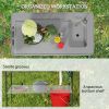 Outsunny Folding Fish Cleaning Table with Sink, Portable Camping Table with Faucet, Drainage Hose, Sprayer and Shelf, Gray - Gray