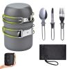 Camping Cooking Kit Portable Non-Stick Backpacking Picnic Pot And Bowl Open Fire Cookware Set