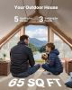 3-5 Person Easy Setup Blow up Tent with Hand Pump, 300D Oxford 4 Season Glamping Tent with Canopy, Stove Jack