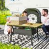 Outsunny 3ft Aluminum Small Folding Table, Portable Camping Table with Storage Bag, Carry Bag for Outdoor Picnic BBQ, Brown - Brown