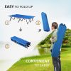 2 Person Folding Camping Cot for Adults, 50" Extra Wide Portable Sleeping Cot with Carry Bag, Elevated Camping Bed, Beach Hiking, Blue - Blue