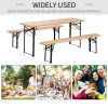 Outsunny Portable Wooden Picnic Table 6FT Beer Table Set with Benches German Style Anti-Injury Design for Patio Dining - default