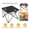 Travel Camping Picnic Portable Foldable Table with Cup Holder - Black - Outdoor Supplies