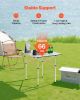 Folding Portable Camping Table Aluminum Outdoor Picnic Roll up Table Carry Bag - 28 inch - Silver