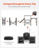 Camping Kitchen Table Portable Outdoor Cook Station Windshield Cupboard Aluminum - Black Table Top - Upgraded Version