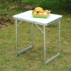 Outsunny 23" Portable Aluminum Camping Table with Faucet, Lightweight, Easy Clean, Adjustable Height - Folding Camp Table - default