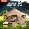 Canvas Tent, 4 Seasons 16.4 ft Bell Tent, Canvas Tent for Camping with Stove Jack, Breathable Yurt Tent for up to 8 People
