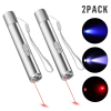 2PCS 3 in1 1mw USB Rechargeable Pet Toy Pen Flashlight Red laser Beam UV Light 3-Modes Lamp - default title