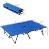 2 Person Folding Camping Cot for Adults, 50" Extra Wide Portable Sleeping Cot with Carry Bag, Elevated Camping Bed, Beach Hiking, Blue - Blue