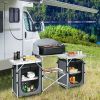 1PC Folding Camping Table with Storage Organizer - Gray