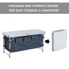 Camping Table, Folding Picnic Table with Handle & Storage, Silver - Silver