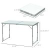 Outsunny 47" Aluminum Lightweight Portable Folding Easy Clean Camping Table with Carrying Handle - Default Title
