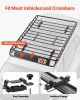 VEVOR Roof Rack Basket, 51 x 36 x 4.1 in, Universal Rooftop Cargo Carrier with 1120 x 870 x 260 mm Cargo Bag, Net, Ratchet Straps