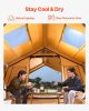Inflatable Tent, 8-12 Person Easy Setup Blow up Tent with Hand Pump, 4 Season Luxury Glamping Tent with 2 Skylights, Canopy