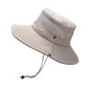 Bucket Hat Summer Men Women Fishing Boonie Hats UV Protection Long Large Wide Brim Hiking Sun Hat Outdoor Cap - Gray