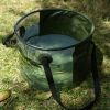 Outdoor Folding Bucket Camping Car Portable Bucket - Green - 30L