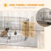 24inch Foldable Metal Exercise Pet Playpen Yard Dog Puppy Kennel Cage 8 Panel - Black