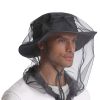 Insect Proof Mosquito Proof Cap; Soft Durable Fly Screen Protector Travel Camping Fishing Breathable Sunshade Cap - Black