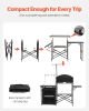 Camping Kitchen Table Portable Outdoor Cook Station Storage Windshield Aluminum - Black Table Top - Basic Type