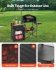 Camping Kitchen Table Portable Outdoor Cook Station Storage Windshield Aluminum - Black Table Top - Basic Type