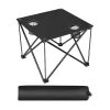Travel Camping Picnic Portable Foldable Table with Cup Holder - Black - Outdoor Supplies